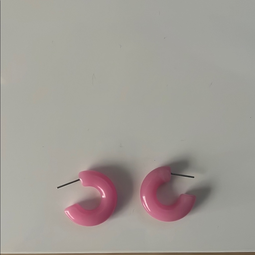 Mini Pink Hoop Earrings